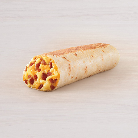 Cheesy Toasted Breakfast Burrito Bacon