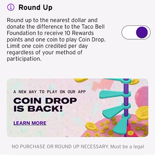 Round Up for a Coin & Rewards Points